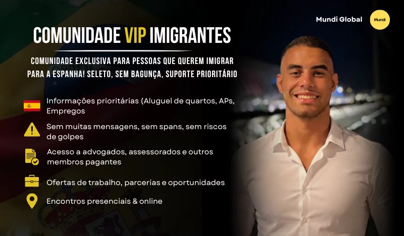 Banner da Comunidade Premium para Imigrantes Mundi Global