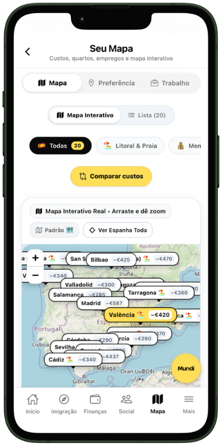 Custos - App do Imigrante